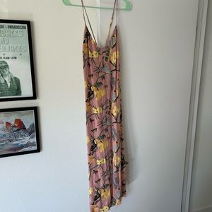 Reformation tropical print long slip dress